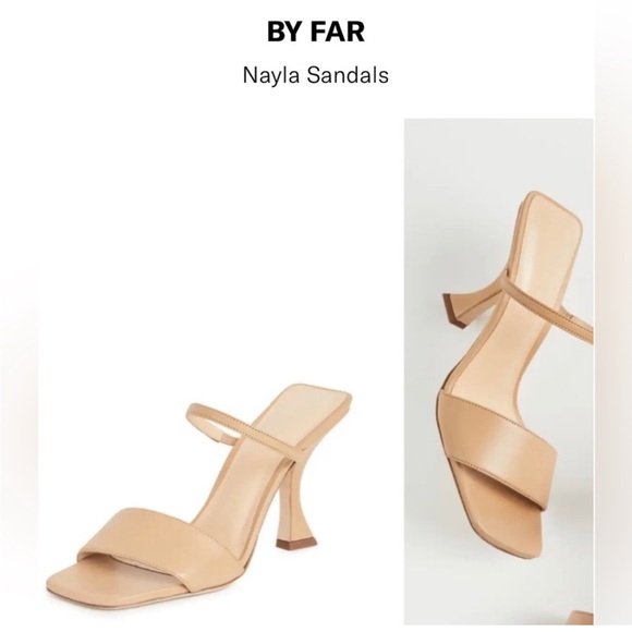 BY FAR Shoes - BY FAR Nayla heel Sandals Nude - Size 11 (EU 41) square toe strappy